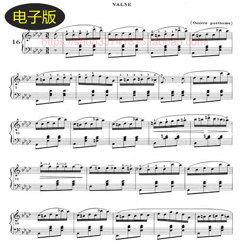 波兰WPM版 肖邦降A大调圆舞曲B.21-钢琴谱 古典钢琴谱