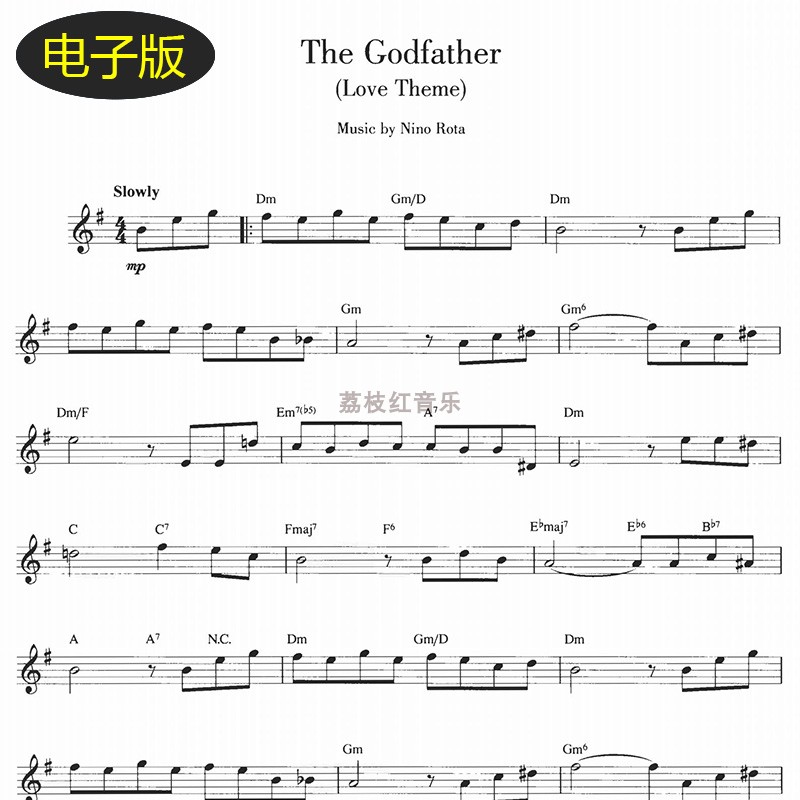 世界名曲 教父之爱主题The Godfather Love Theme单簧管谱 c204