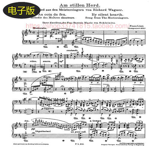 德国大熊版 李斯特 在静静的地方S.448-钢琴谱 - 古典钢琴乐谱