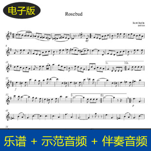 古典乐谱 乔普林《玫瑰花蕾》单簧管谱 赠示范伴奏音频  c1133