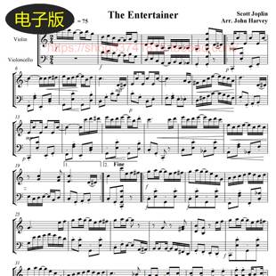 Joplin乔普林The Entertainer演艺人 古典谱大小提琴二重奏谱总谱