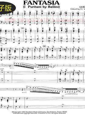 【专业比赛曲谱】巴斯清教徒幻想曲 单簧管+钢伴总谱总分谱非高清