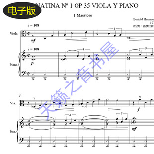 胡梅尔奏鸣曲Op.35中提琴与钢琴重奏合奏总谱 高清版 va176