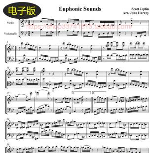 乔普林Euphonic Sounds拉格泰姆二步舞曲 大小提琴二重奏总谱