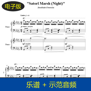 游戏乐谱 高清 [异度之刃决定版]磷光之地扎托尔夜晚双钢琴谱f341