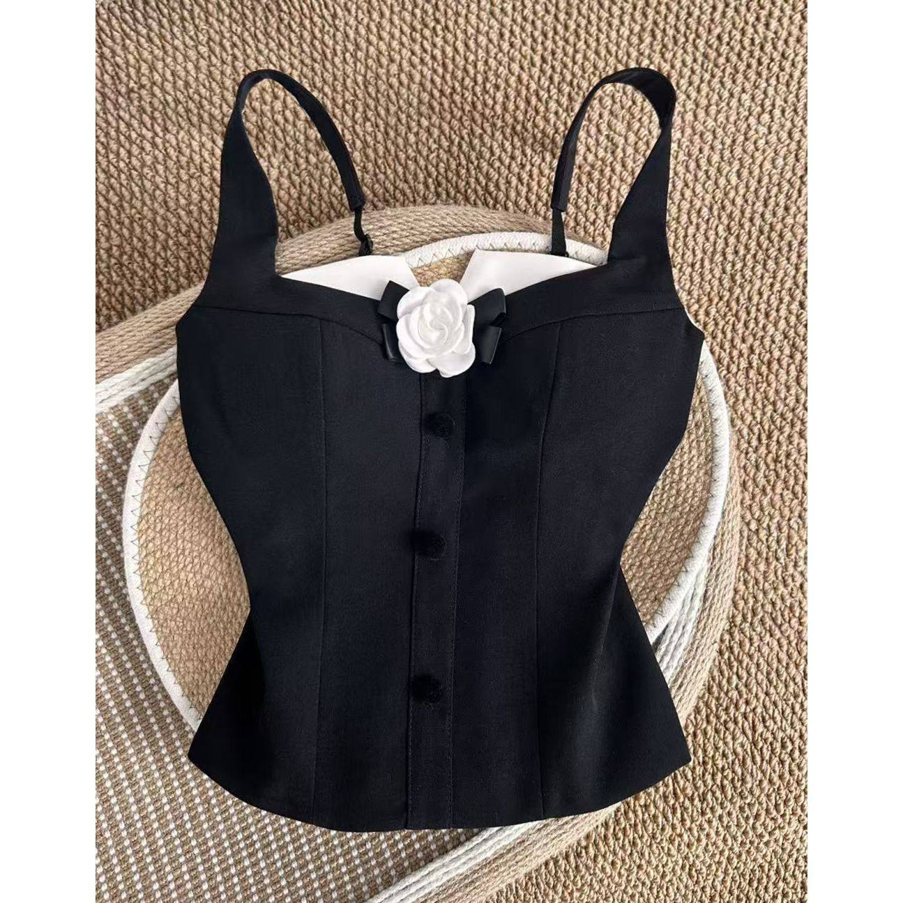 纯欲性感立体花朵百搭吊带背心女夏季甜辣妹修身显瘦外穿抹胸上衣,女装/女士精品,背心吊带,淘宝优惠券,粉丝福利购,淘宝优惠卷