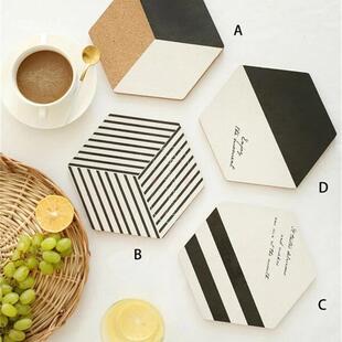 北欧家用创意咖啡杯垫碗垫双层隔热垫餐垫天然大理石首饰展示托垫