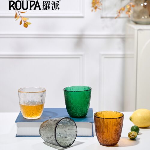 玻璃杯锤纹茶杯树纹ins家用水杯