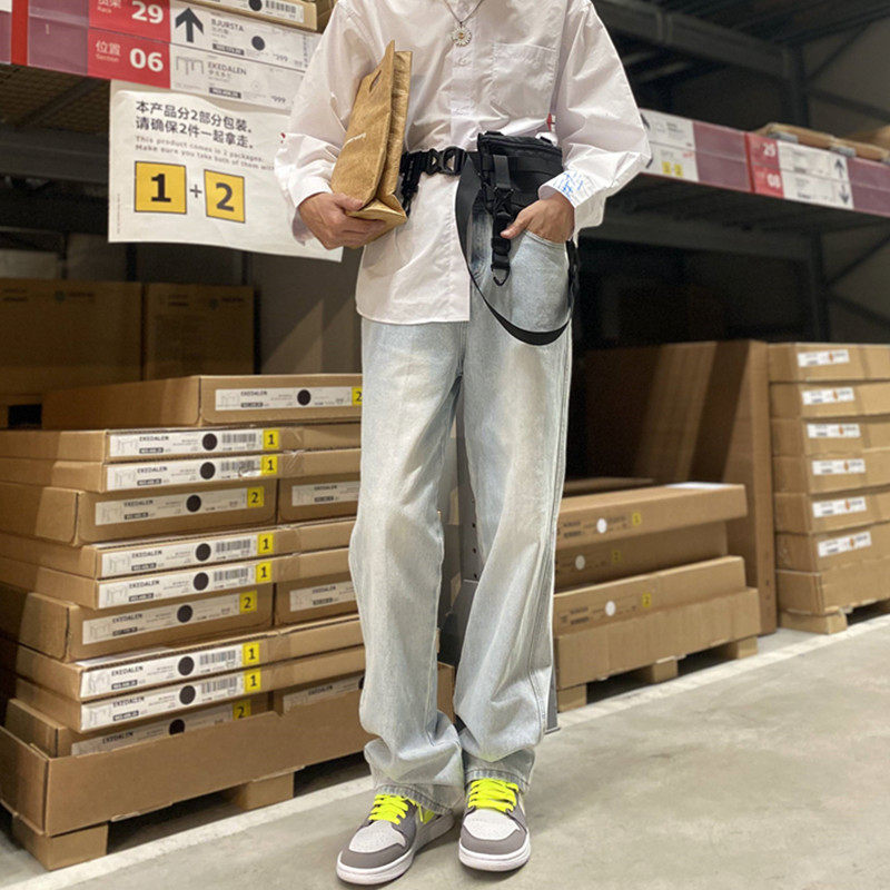 190高个子加长牛仔裤直筒裤男裤年代感2020春夏新款裤长裤复古潮