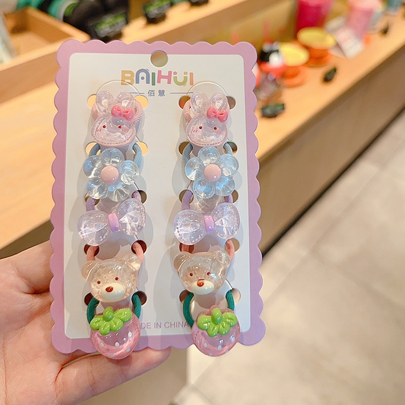 果冻拇指发绳女宝宝不伤发小号橡皮筋可爱卡通树脂婴儿扎头发发圈