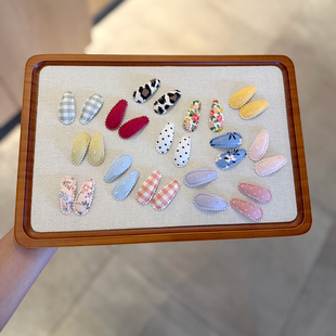 3.5cm儿童小号布艺水滴bb夹可爱宝宝前额碎发夹子发卡幼儿发量少