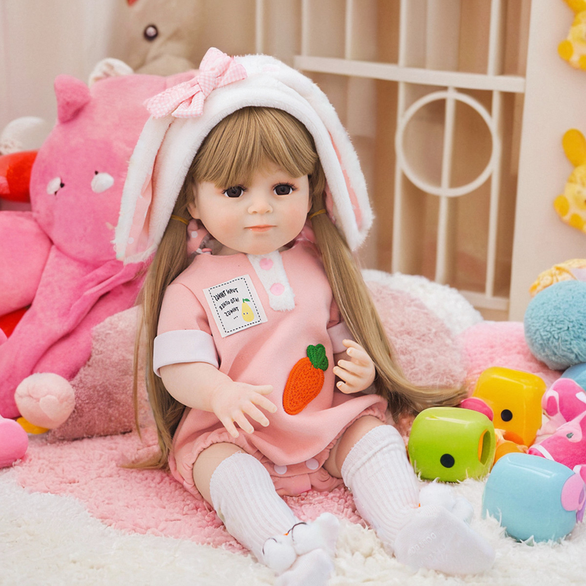 多丽丝娃娃DORIS女孩过家家玩具洋娃娃换装玩偶重生55CM仿真婴儿