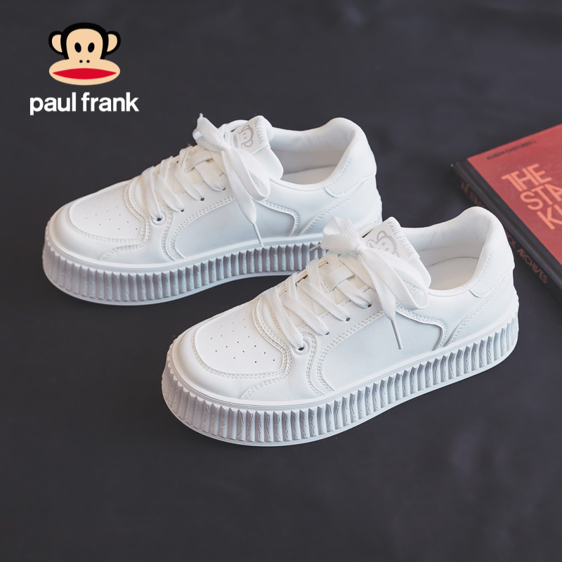 大嘴猴小白鞋女鞋2024年新款秋季松糕厚底夏季运动休闲饼干板鞋子