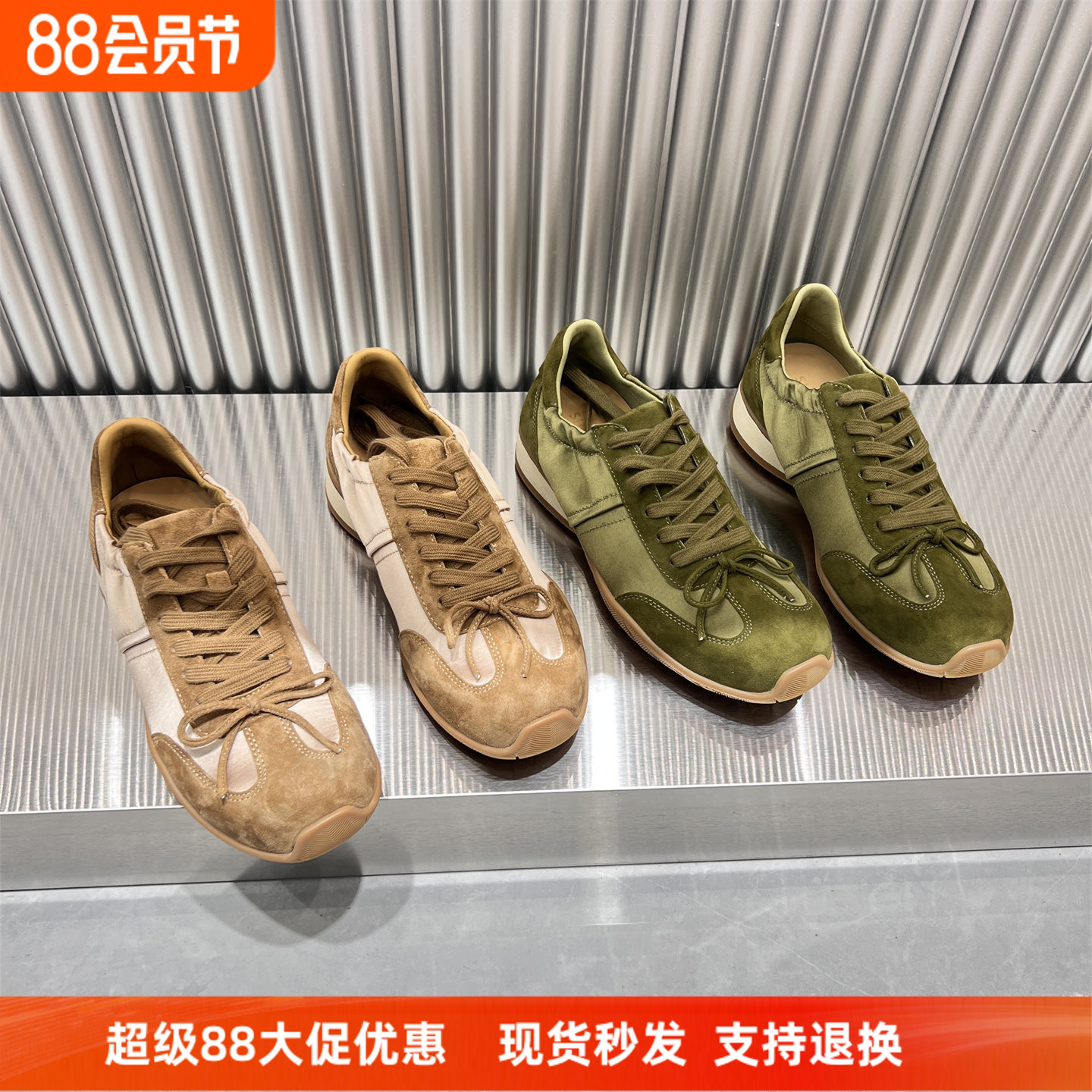 欧洲站真皮圆头蝴蝶结板鞋德训鞋