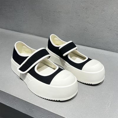 先锋名典厚底魔术贴休闲玛丽珍鞋