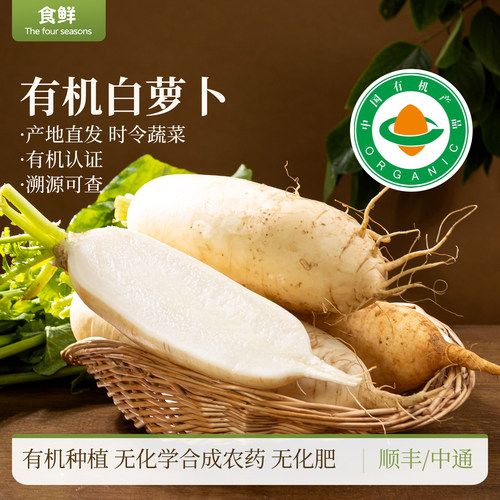 有机白萝卜露天种植新鲜时令蔬菜皮薄肉厚生吃凉拌煲汤腌制泡菜