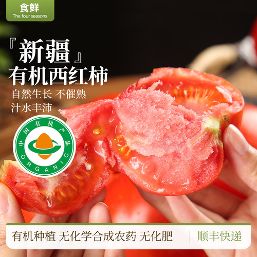新疆有机西红柿塔城番茄自然生长新鲜采摘时令蔬菜生吃凉拌烹饪