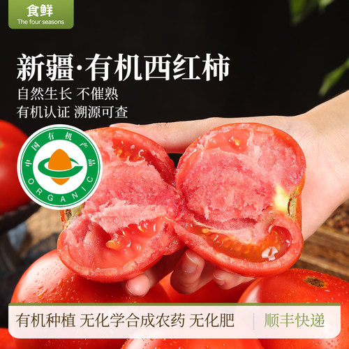 新疆有机西红柿乐番番茄自然生长新鲜采摘时令蔬菜生吃凉拌烹饪