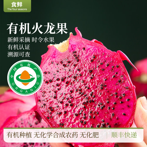 有机火龙果红心红肉露天种植自然树熟时令水果果香馥郁清甜多汁