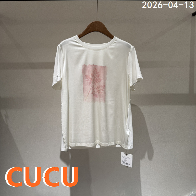 欧洲站2026早夏新款时尚圆领真丝混纺宽松休闲印花短袖T恤女欧货
