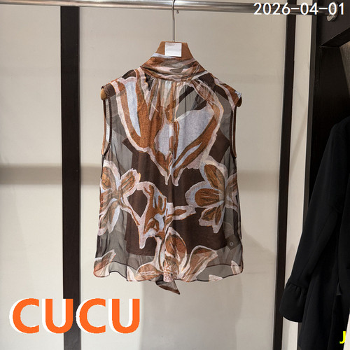 欧货复古印花飘带无袖衬衣+吊带