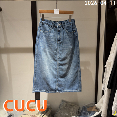 欧货时尚包臀水洗牛仔半身裙