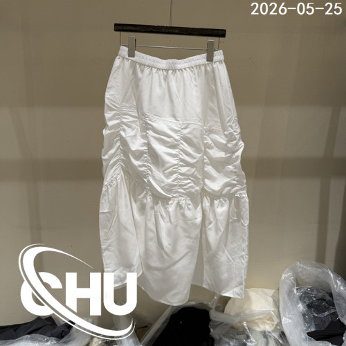 欧洲站2026夏季新款松紧腰抽绳褶皱半身裙A字减龄中长裙欧货96050