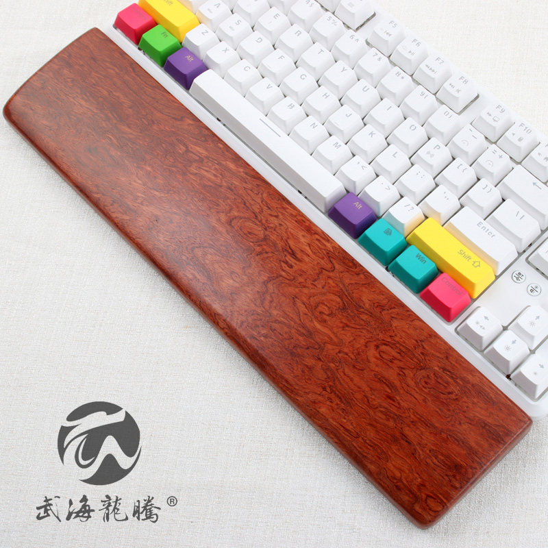 精选鬼脸纹花梨瘿木键盘手托实木机械键盘掌托鼠标托护木质手腕托
