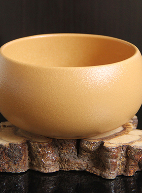 陶瓷碗钵窑变黄色寺庙僧人钵盂居士素食碗布袋佛禅心经碗禅修佛碗