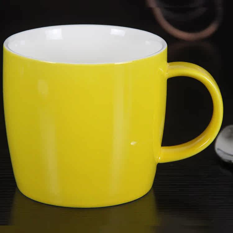 大容量550毫升黄色韩式水杯宽口