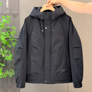潮流休闲宽松男士连帽羽绒服冬季潮牌保暖百搭防寒抗冻冲锋衣外套