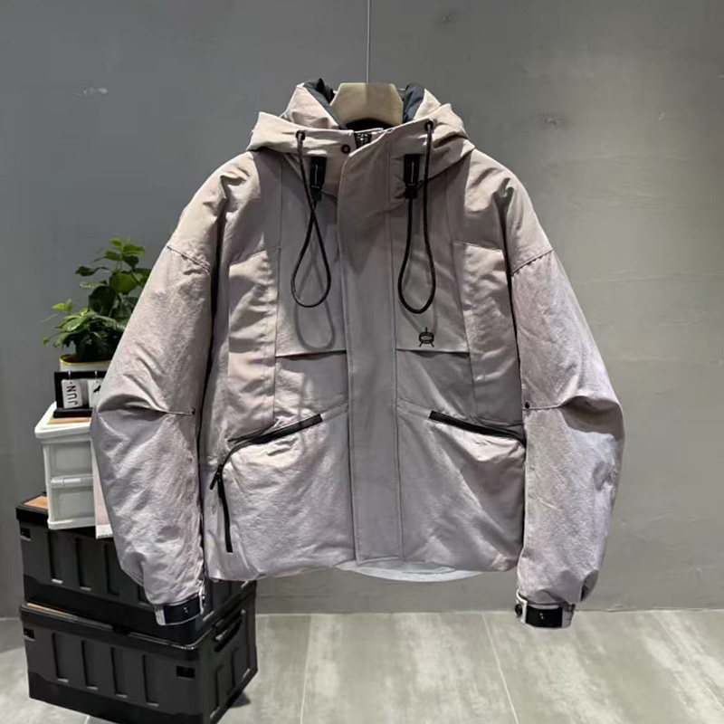 潮牌重磅连帽大码男士羽绒服2025网红高品质加厚保暖男装防寒夹克