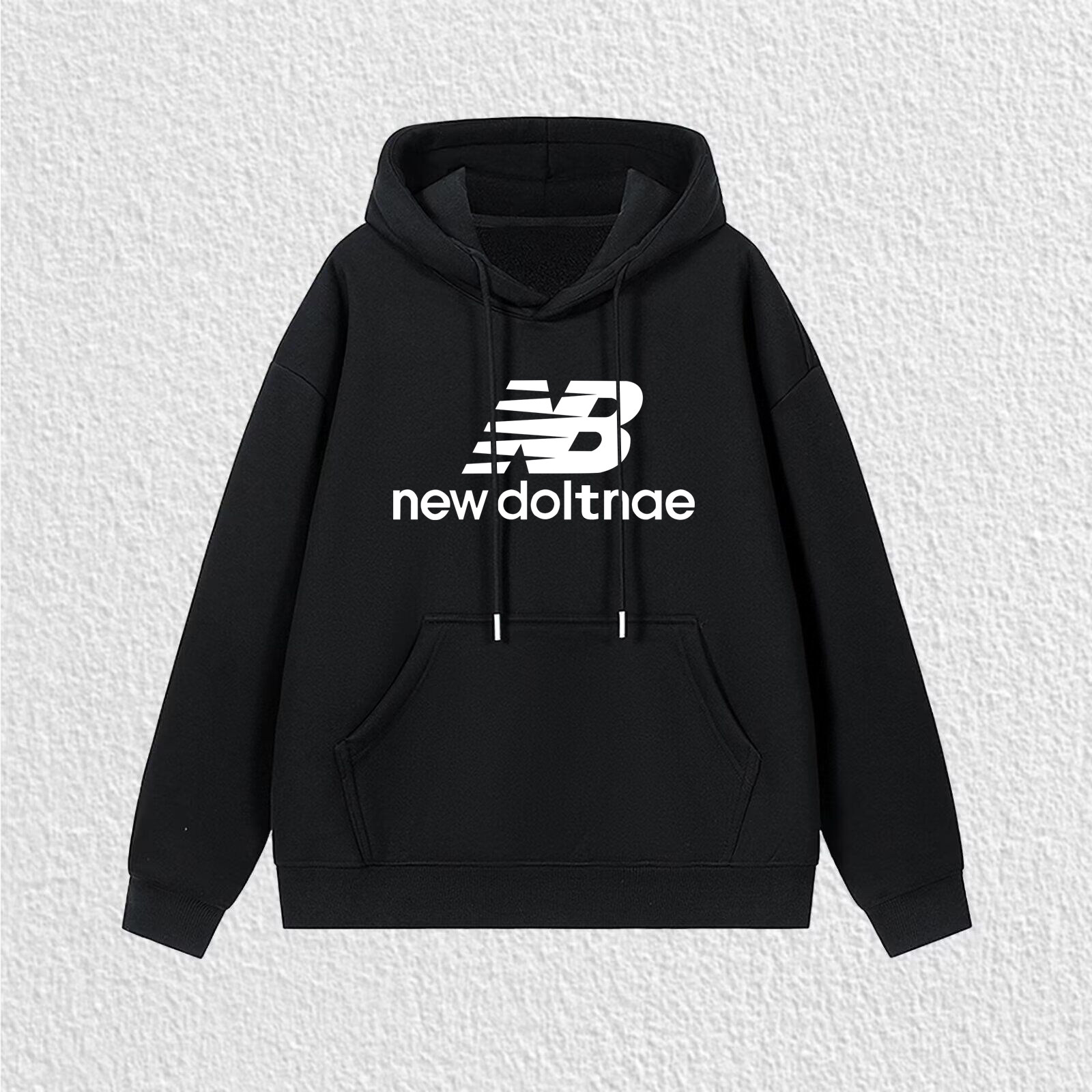 2026新款秋冬纯棉经典印花连帽衫加绒卫衣NB男女情侣宽松运动外套