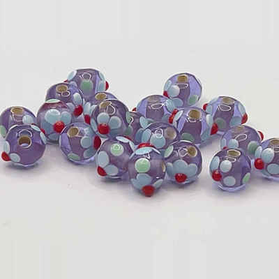 新款小配珠 五瓣花琉璃珠   DIY琉璃珠