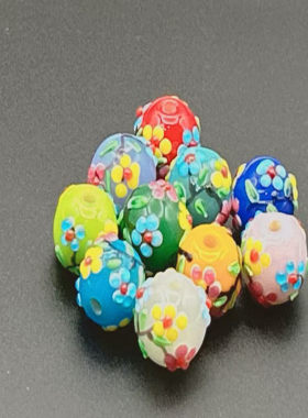 精品琉璃梅花珠，地久天长14MM