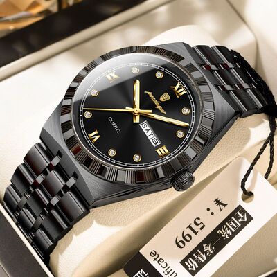 POEDAGAR奢华超薄款男士手表新款防水夜光石英表直播外贸爆款腕表