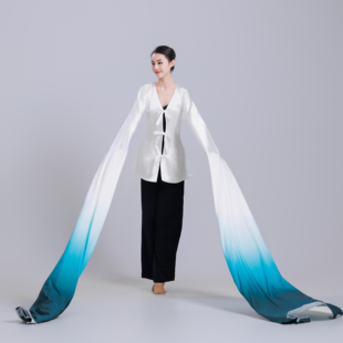 水袖 上衣训练衣女 练功服汉唐古典舞演出服表业服舞蹈课渐变水袖