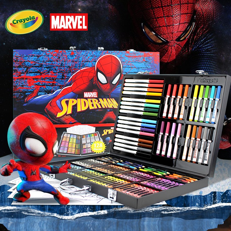 绘儿乐Crayola 蜘蛛侠冰雪礼盒儿童绘画水彩笔套装幼儿园小学生