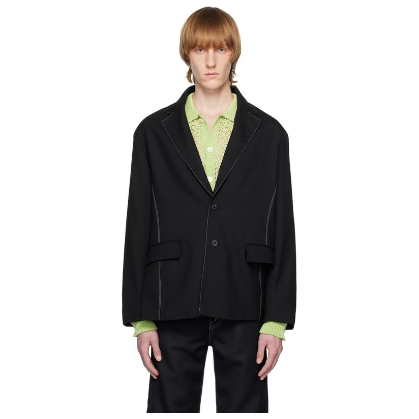 jieda 黑色 tailored 西装外套男