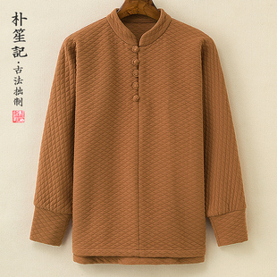 宽松线衣 加厚卫衣文艺男士 复古民国风盘扣针织衫 朴笙记原创大码