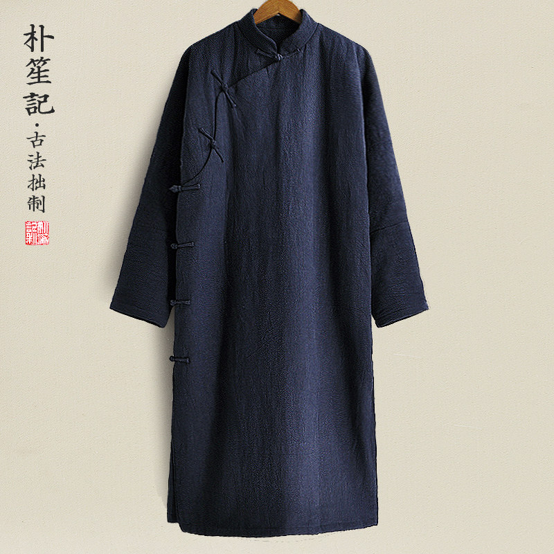 一件低调质朴的保暖长袍！原创男士加厚棉袍宽松唐装冬装盘扣棉衣