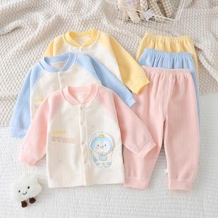 新生婴儿加绒加厚保暖套装宝宝分体开衫家居服男女婴幼儿两件套潮