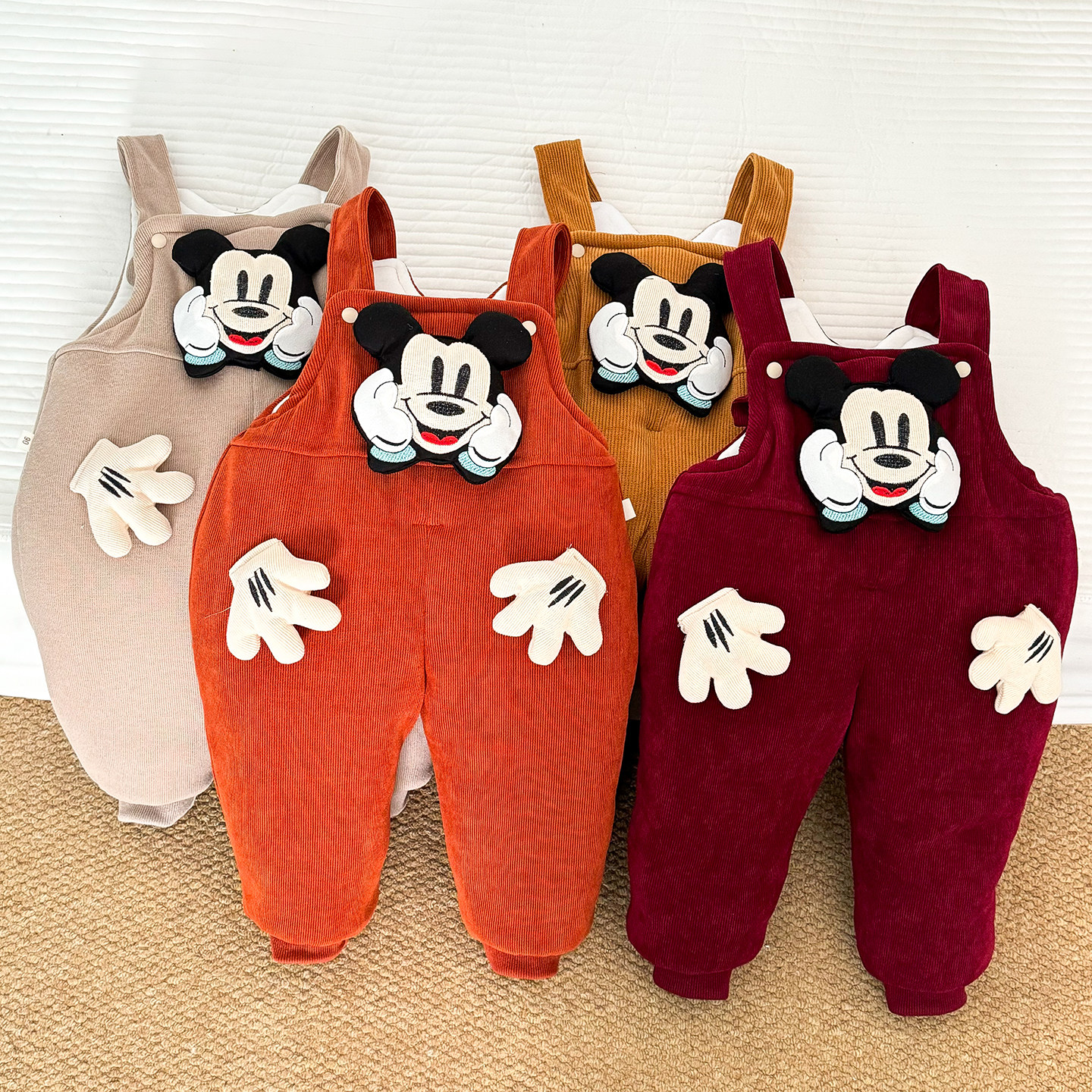 男女宝宝棉裤背带裤加厚裤子婴儿夹棉300g保暖连身裤一条过冬外穿