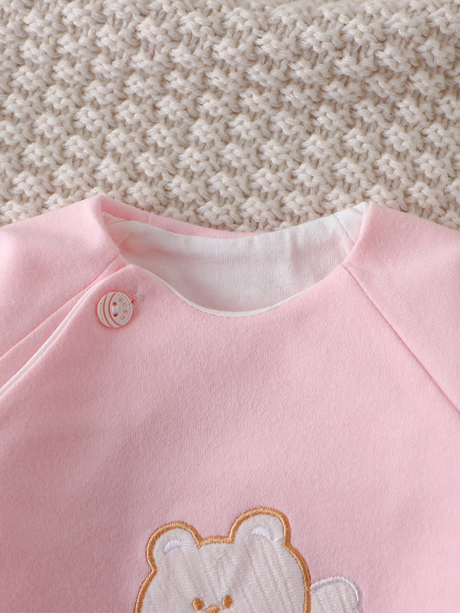 베이비 하프 백 코튼 탑 베이비 더블 레이어 뼈없는  스님 정장  긴팔 옷 봄 가을