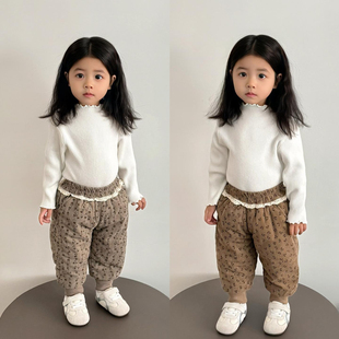 休闲裤 子冬季 长裤 洋气百搭厚裤 女宝宝棉裤 罩裤 外穿女童夹棉保暖裤
