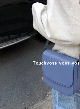 韩国ins雾霾蓝夏天小众设计简约学生百搭气质单肩斜挎小方包