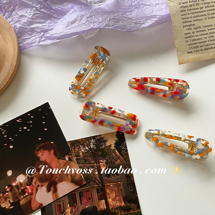 彩色甜美可爱风防滑组合水晶发夹