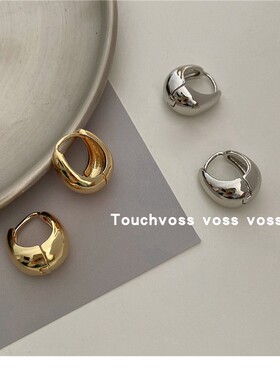 港风复古冷淡风简约时尚耳环女小众设计韩国气质网红辣妹耳饰耳扣