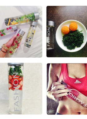 韩国FASHION外带水果茶杯玻璃杯个性喝水浪漫携带ins运动漂亮