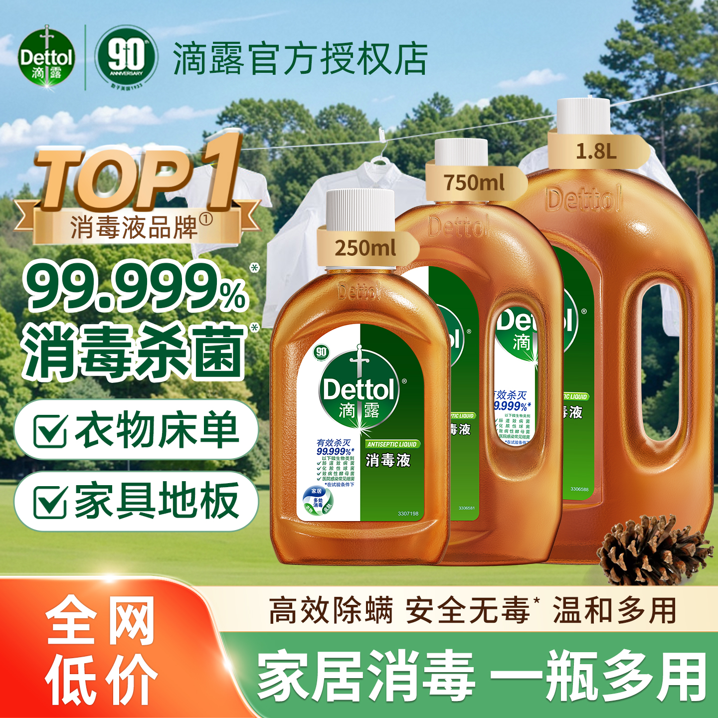 滴露消毒液250ml家用杀菌消毒
